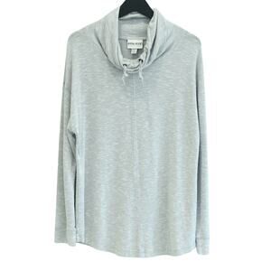 Light Gray Cowl Neck Long Sleeve Pullover Top for Work or Play